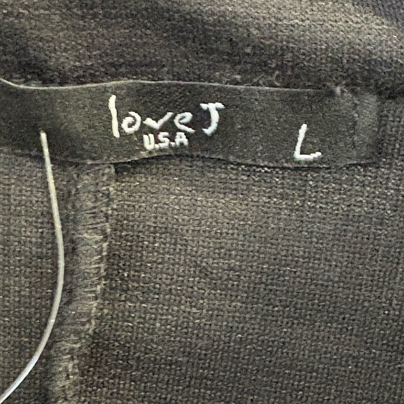 Love J Black Military Anchor Brass Tone Buttons Crop Blazer with Puff Sleeves - Picture 2 of 11